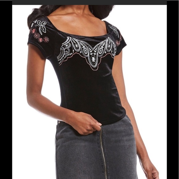 Free People velvet top xs NWT - Picture 1 of 2